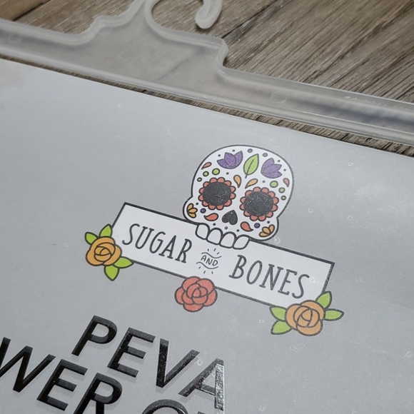 Sugar and Bones Sugar Skull Novelty Shower Curtain - Picture 8 of 9